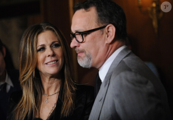 Tom Hanks et sa femme Rita Wilson lors du dîner après le concert Revlon 2012 organisé par le Rainforest Fund, le 3 avril 2012 à New York