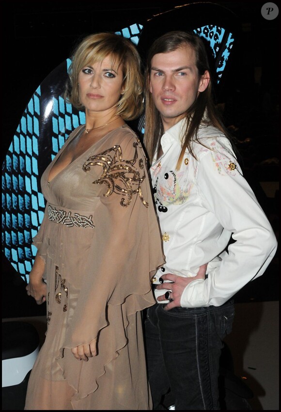 Natacha Amal et Christophe Guillarmé au Grand Auditorium du Palais des Festivals lors du Cannes Shopping Festival. Le 7 avril 2012.