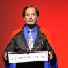 Christophe Alévêque lors du filage de sa pièce, Super Rebelle... et candidat libre !, au théâtre du Rond-Point à Paris le 10 avril 2012