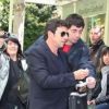 Patrick Bruel arrive au Pavillon Gabriel pour l'enregistrement de l'émission Vivement Dimanche à Paris le 11 avril 2012