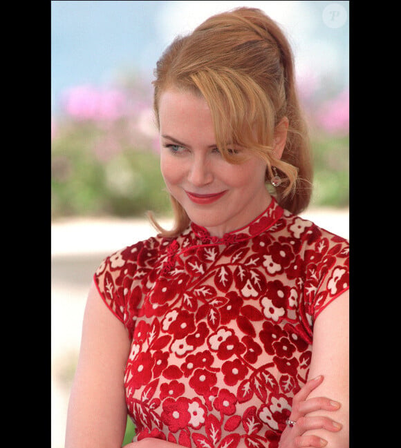 Nicole Kidman présente Moulin Rouge ! de Baz Luhrman en mai 2001 à Cannes.