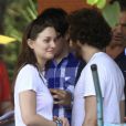 Leighton Meester et son compagnon Aaron Himelstein profitent de vacances à Rio, au Brésil, le 14 avril 2012