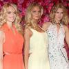 Lindsay Ellingson, Erin Heatherton et Toni Garrn posent dans la boutique Victoria's Secret à New York. Le 17 avril 2012.