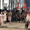 Exclusif : Russel Crowe sur le tournage des Misérables à Greenwich le 12 Avril 2012.