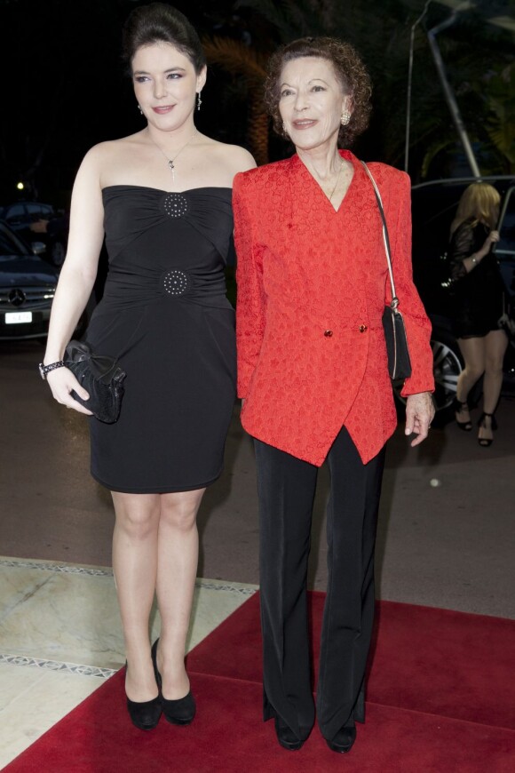 Elisabeth-Anne de Massy et sa fille Mélanie-Antoinette Costello de Massy à la soirée de gala lors du Monte-Carlo Rolex Masters 1000, à Monaco, le 20 avril 2012.