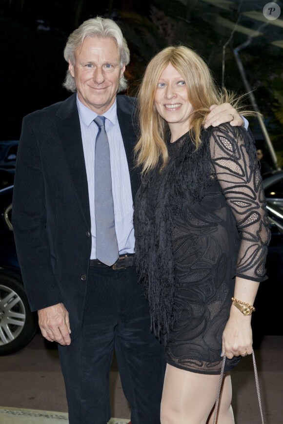 Björn Borg et sa femme Patricia. Soirée de gala lors du Monte-Carlo Rolex Masters 1000, à Monaco, le 20 avril 2012.
