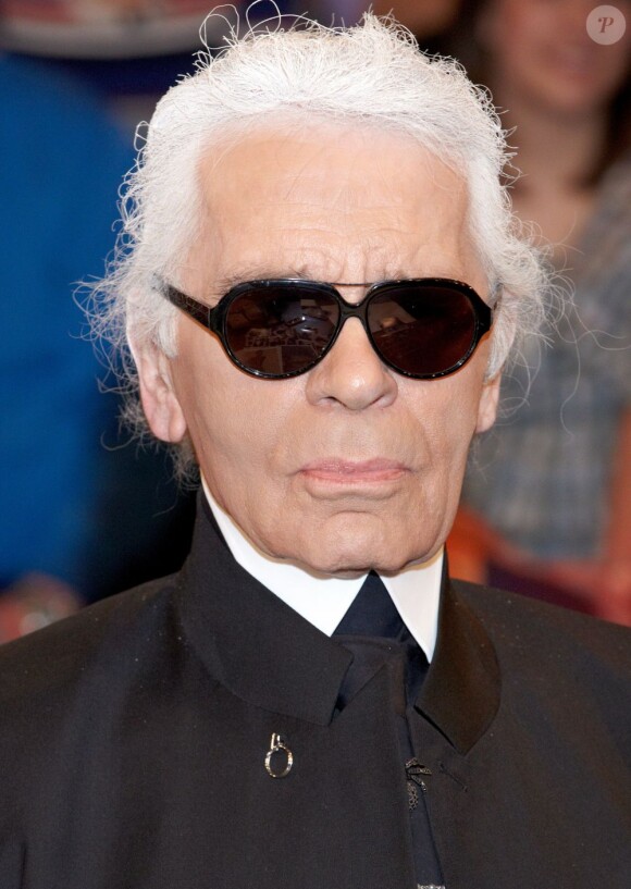 Karl Lagerfeld à Hambourg le 12 avril 2012.