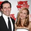 Jon Hamm et sa compagne Jennifer Westfeldt à la première de la comédie musicale Nice Work If You Can Get It, à New York le 24 avril 2012