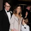 Sarah Jessica Parker, son mari Matthew Broderick et leur fils James à la première de la comédie musicale Nice Work If You Can Get It, à New York le 24 avril 2012