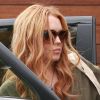 Lindsay Lohan arrive dans sa voiture, le 26 avril 2012, à Los Angeles