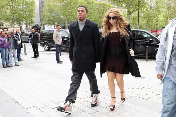 Mariah Carey et Nick Cannon à Paris, le 27 avril 2012.