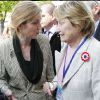 Nathalie Kosciusko-Morizet et Marisa Bruni-Tedeschi le 1er mai 2012 lors du meeting de Nicolas Sarkozy au Trocadéro à Paris