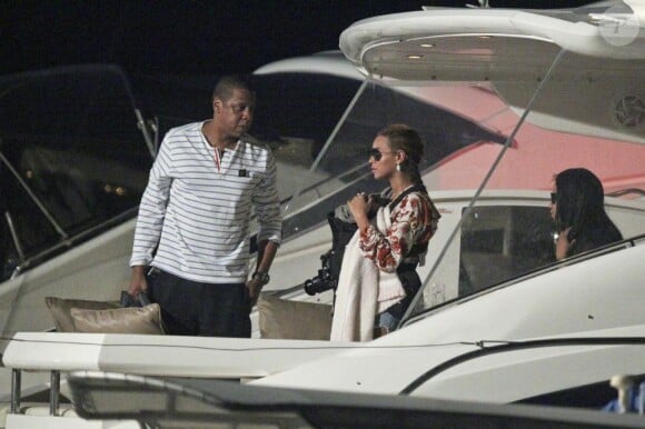 Jay-Z et sa femme Beyoncé à Saint-Barthelemy le 8 avril 2012