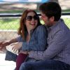 Alyson Hannigan enceinte est très tendre avec son mari Alexis Denisof, le 3 mai 2012 à Los Angeles