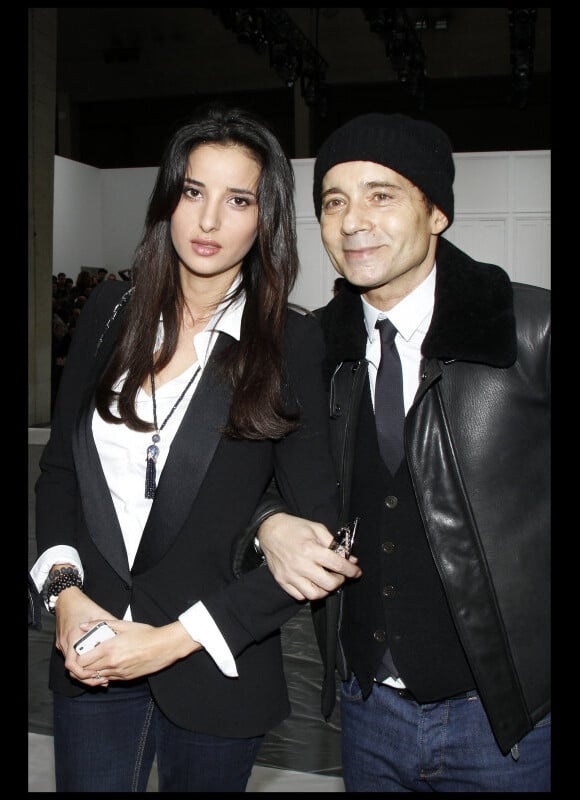 Jean-Luc Delarue et Anissa Khel en janvier 2012 à Paris à l'occasion du défilé Dior