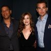 Alec Baldwin, Isla Fisher, Chris Pine et Peter Ramsey sont venus présenter le film d'animation Les Cinq légendes au festival de Cannes, le 16 mai 2012.