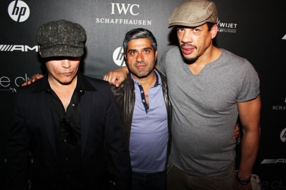 Olivier Dahan, Isaac Sharry et JoeyStarr lors de la soirée au Club by Albane le 19 mai 2012 à Cannes