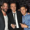 Frédéric Beigbeder, Michel Denisot et Eden Hazard lors du concert de Rick Ross au Gotha Club à Cannes le 21 mai 2012