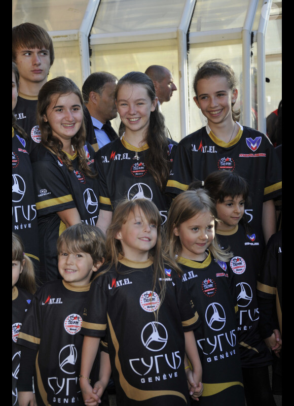 Alexandra de Hanovre le 22 mai 2012 à Monaco pour un match de charité organisé au profit de l'association de la princesse Charlène
