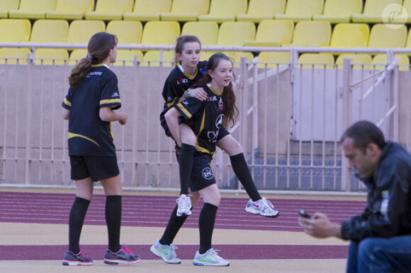 Alexandra de Hanovre lors d'un match de foot de charité donné en faveur de l'association de la princesse Charlène au Stade Louis II de Monaco le 22 mai 2012