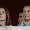 Stéphanie de Monaco et sa fille Pauline lors d'un match de foot de charité donné en faveur de l'association de la princesse Charlène au Stade Louis II de Monaco le 22 mai 2012