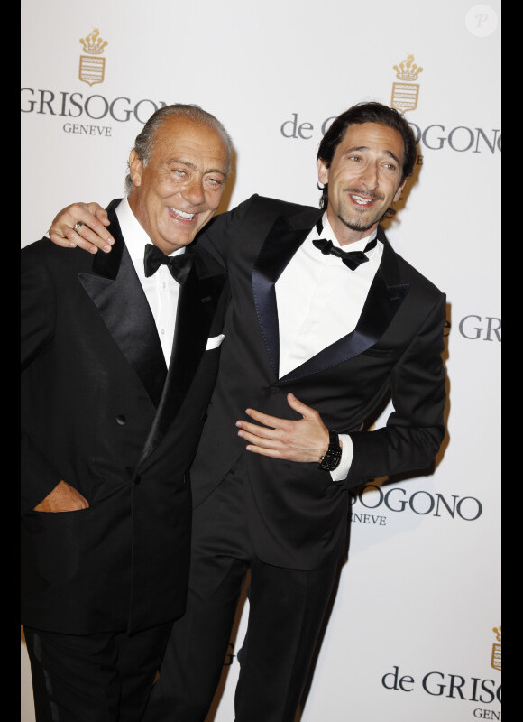 Fawaz Gruosi et Adrien Brody à la soirée De Grisogono, à l'Eden Roc d'Antibes le 23 mai 2012.
