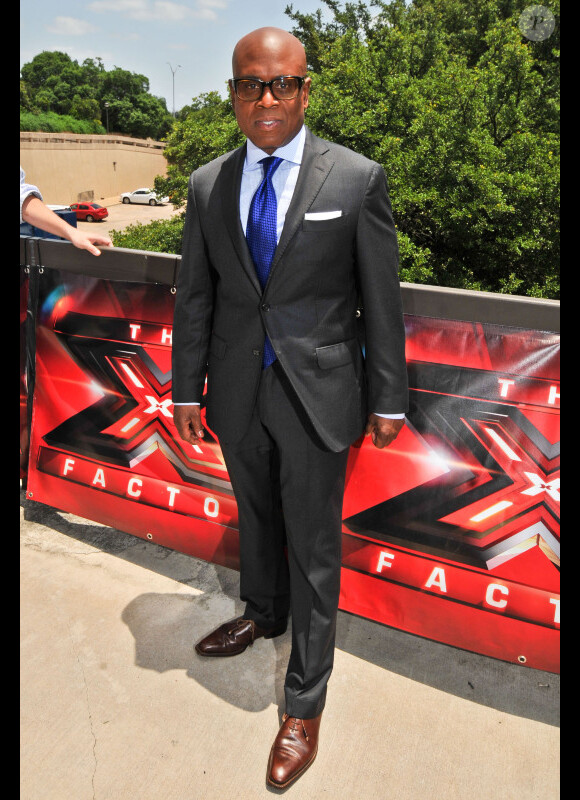 L.A. Reid, membre du jury de X Factor, arrive sur les auditions de X Factor, au Texas, le jeudi 24 mai 2012.
