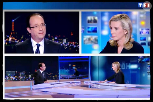 Laurence Ferrari face à François Hollande pour le débat le 2 mai 2012