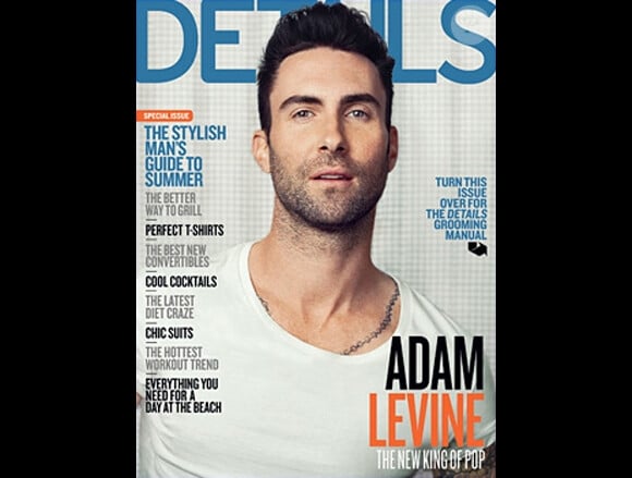Adam Levine en couverture du magazine américain Details, juin 2012.