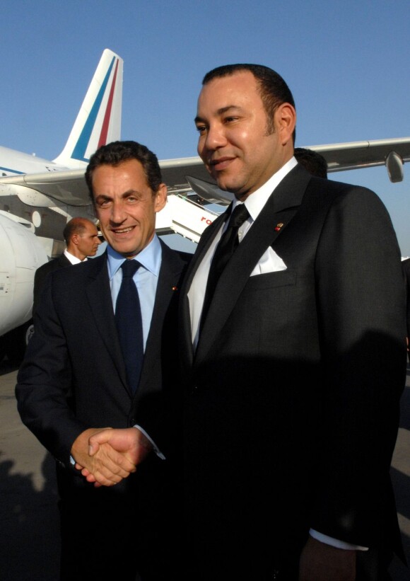 Nicolas Sarkozy et le roi du Maroc Mohammed VI à Marrakech, le 22 octobre 2007.