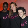 Louis Saha, Sandrine Quétier et Michaël Grégorio lors du 5e prix de l'Ambassadeur décerné par l'association ELA au Parc Dysneyland Paris le 6 juin 2012