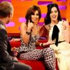 Cheryl Cole et Katy Perry sur le plateau du Graham Norton show à Londres le 7 juin 2012