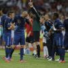 L'équipe de France lors du match de l'Euro entre la France et l'Angleterre (1-1) qui s'est déroulé le 11 juin 2012 à Donetsk en Ukraine