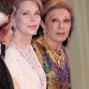 La reine Noor de Jordanie et l'ex-impératrice Farah Pahlavi.
Le prince Carl Philip de Suède et la comtesse Marianne de Wisborg étaient bien entourés pour la remise des prix d'art Marianne and Sigvard Bernadotte Art Awards, le 7 juin 2012 au Grand Hôtel de Stockholm.