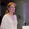 La reine Noor a apporté sa contribution à la soirée de remise des prix d'art Marianne and Sigvard Bernadotte Art Awards sous le parrainage du prince Carl Philip de Suède et de la comtesse Marianne de Wisborg, le 7 juin 2012 au Grand Hôtel de Stockholm.