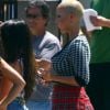 Amber Rose très en beauté sur le tournage de School Dance, de Nick Cannon, à Norwalk, le 18 juin 2012