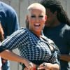 Hilare, Amber Rose sur le tournage de School Dance à Norwalk, le 18 juin 2012