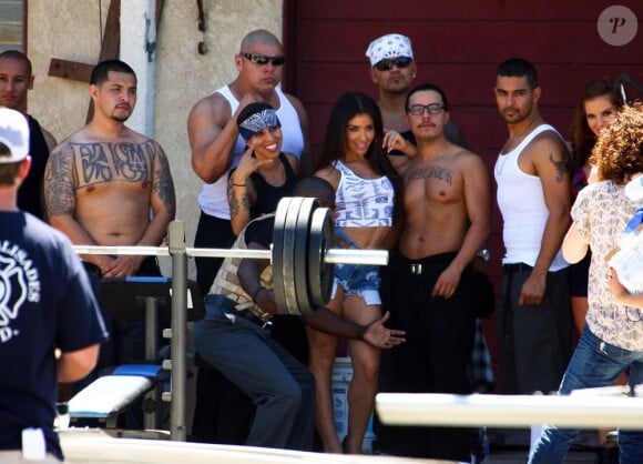 Amber Rose sur le tournage de School Dance à Norwalk, le 18 juin 2012