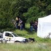 Le tournage du film Maleficent avec Angelina Jolie en sorcière à cornes, en Grande-Bretagne le 20 juin 2012