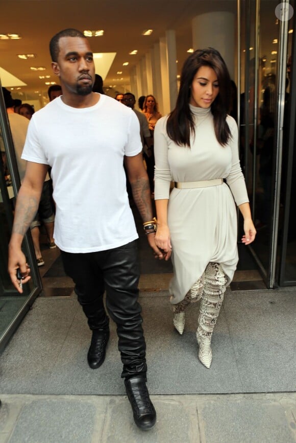 Kanye West et Kim Kardashian à Paris le 19 juin 2012