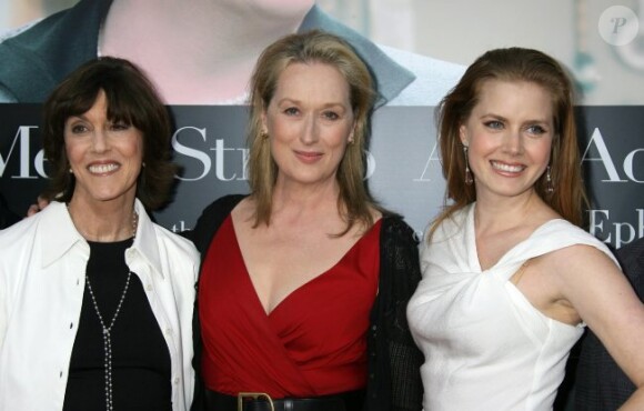 Nora Ephron avec ses actrices Meryl Streep et Amy Adams pour la présentation au festival de Deauville de Julie & Julia en 2009
