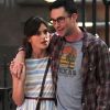 Keira Knightley et Adam Levine sur le tournage de la comédie romantique Can a Song Save Your Life ?, à New York le 29 juin 2012.