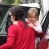 Jennifer Garner et sa petite Seraphina : Arrivées chez le coiffeur les cheveux trempés, elles vont se faire chouchouter à Santa Monica à Los Angeles le 6 juillet 2012