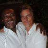 Marcel Dessailly et David Ginola à la Soirée blanche organisée par le chef Christophe Leroy, aux Moulins de Ramatuelle, le dimanche 8 juillet 2012.