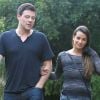 Lea Michele et Cory Monteith, complices, dans les rues de Los Angeles, le 9 juillet 2012