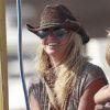 Exclusif : Elle Macpherson, souriante durant sa balade en bateau à Ibiza. Le 11 juillet 2012.