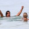 Sami Khedira et Lena Gercke le 12 juillet 2012 à Miami et en vacances