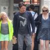 Anna Paquin, Stephen Moyer et sa belle-fille Lilac, à Venice, le 12 juillet 2012.