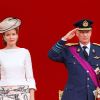 La princesse Mathilde et le prince Philippe de Belgique durant la parade militaire.
La famille royale de Belgique célébrait le 21 juillet 2012 la Fête nationale.
