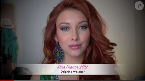 Miss France 2012 lors de sa vidéo de présentation pour Miss Monde 2012